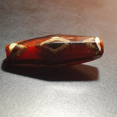 BDET #3 HIMALAYAN Indo Tibetan Central Asian Etched Agate beads Decorated bead